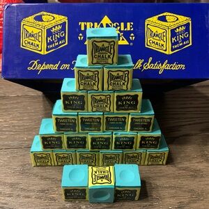 2 Dozen (24 pcs) Triangle Pool Chalk Billiards Snooker Tweeten Fibre Chicago